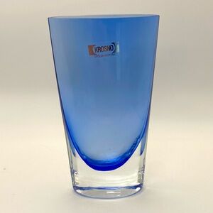 MCM cobalt blue oval vase by Krosno Poland‎